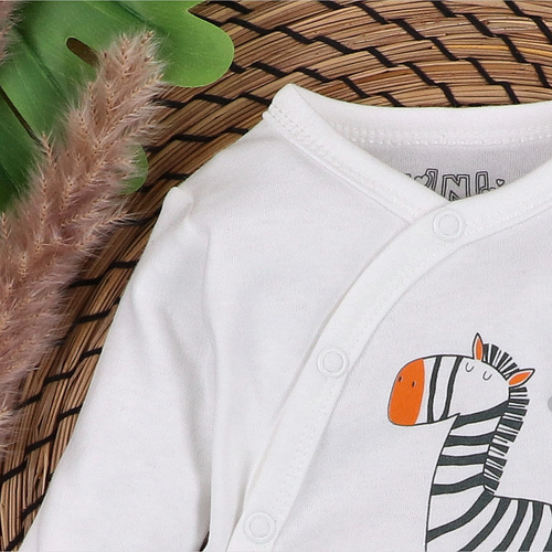 Body kopertowe z bawełny organicznej Zebra Nini ecru