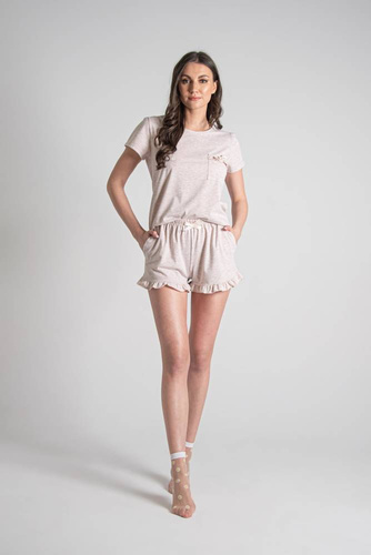 Piżama Damska 678 Mariposa II Forex - beżowy melange