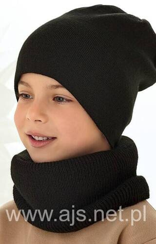 Czapka dziecięca 48-444 AJS czarny