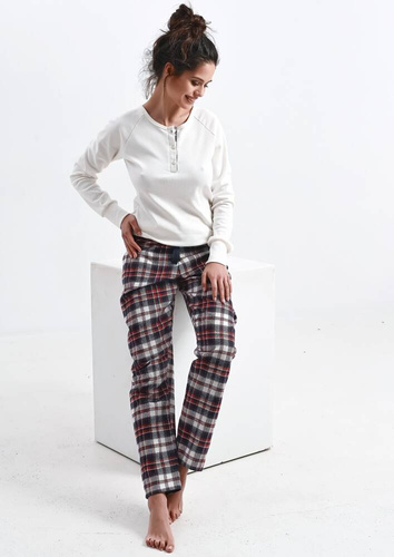 Piżama damska Mollie Sensis -śmietanowy