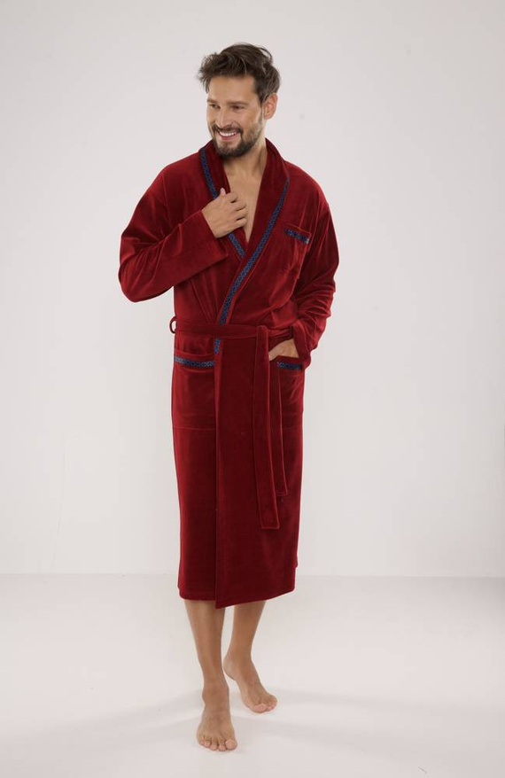 Szlafrok męski 666 Ronaldo forex - bordo