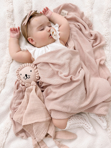 Pluszowa przytulanka Doudou Lion Yosoy - pudrowy róż