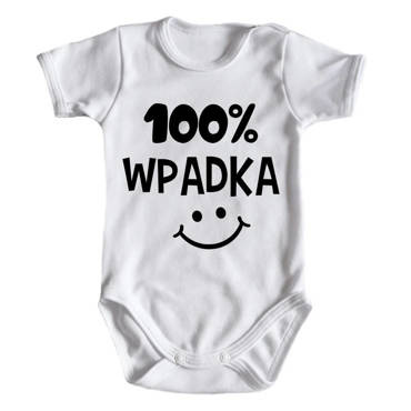 Body krótki rękaw "100% WPADKA" Moocha biały