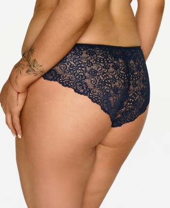 Lupoline 2619 – granatowe figi damskie koronkowe klasyczne