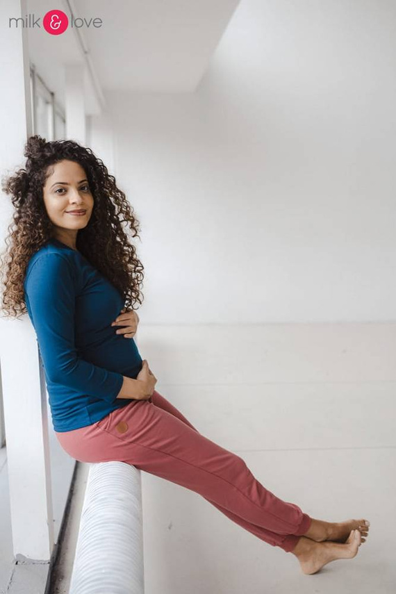 Dresowe spodnie ciążowe Milk&Love dusty cedar