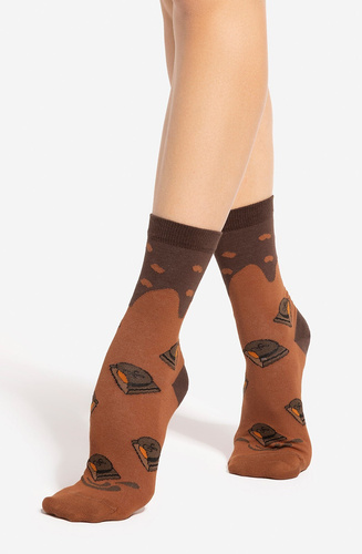 Wedel wz.07 – unisex skarpety z czekoladowym wzorem U04.WED