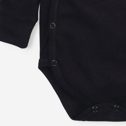 Body kopertowe z bawełny organicznej Alfabet Nini czarny