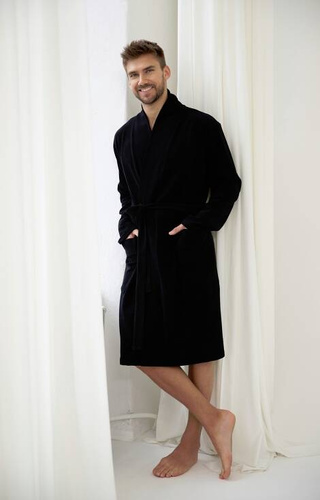 Szlafrok Męski bawełniany 3067 Taro - czarny