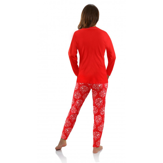 Piżama damska świąteczna 2642/01 Bombka Sesto Senso czerwony