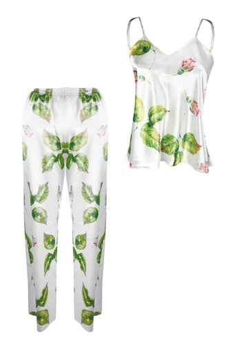 Piżama Damska Satynowa Flowers  DKaren - DK-KI 1 granatowy