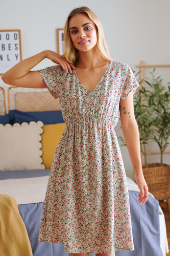 Doctor Nap 5136 – koszula nocna ciążowa i do karmienia w kwiaty