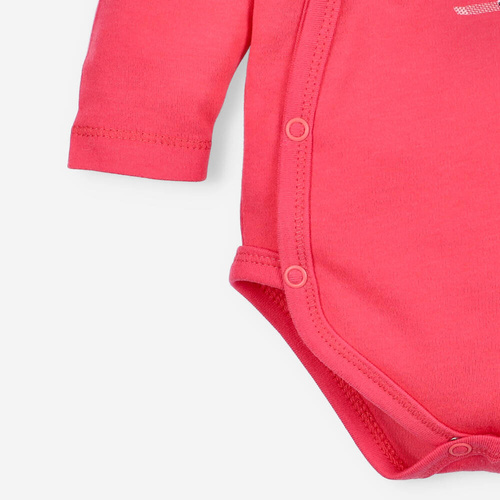 Body kopertowe z bawełny organicznej Kolorowy Las Nini malinowy  