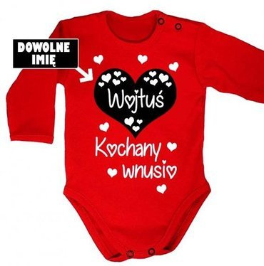 Body długi rękaw "KOCHANY WNUSIO z imieniem" Moocha czerwony
