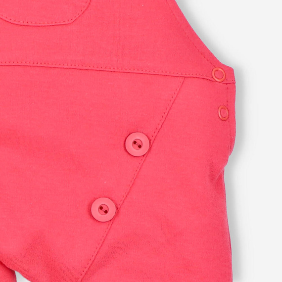 Spodnie ogrodniczki z bawełny organicznej Kolorowy Las Nini malinowy