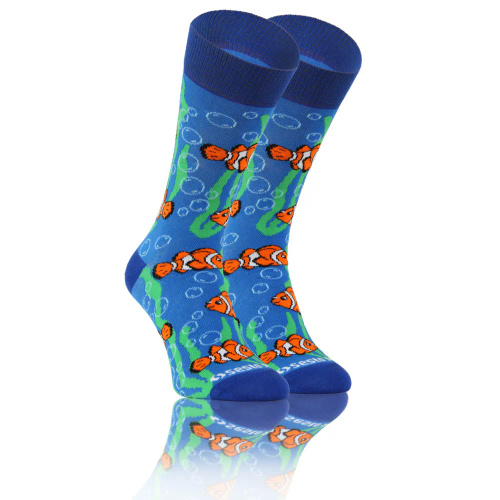 Rybki Skarpety długie finest cotton dwie różne Sesto Senso niebieski