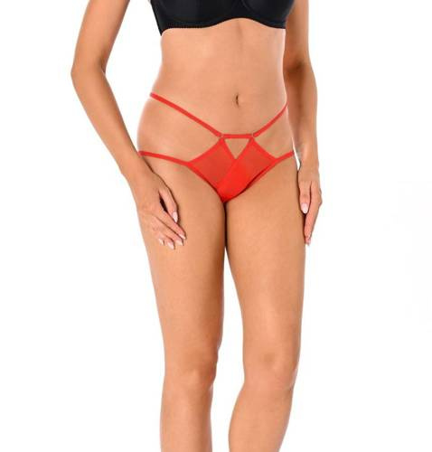 Figi damskie z paseczkami Kelly Teyli - czerwony