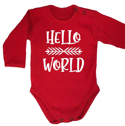 "Hello World" body długi rękaw Moocha biały 