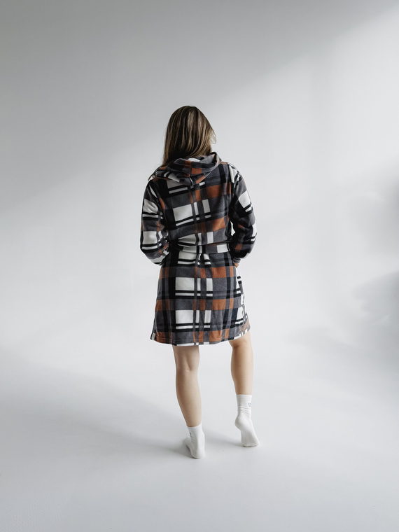 Szlafrok Kocyk 031 De Lafense – miękki polarowy szlafrok dla kobiet, które kochają przytulność, camel