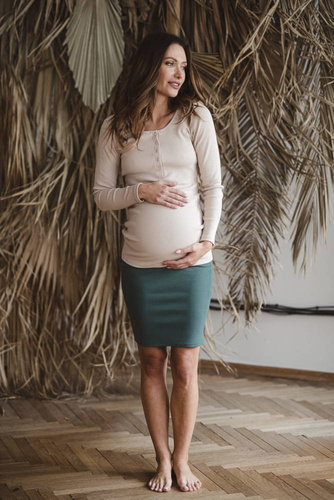 Bluzka ciążowa i do karmienia Tummy Milk&Love beżowy