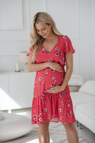 Sukienka ciążowa i do karmienia Lovely Dress Milk&Love koralowy