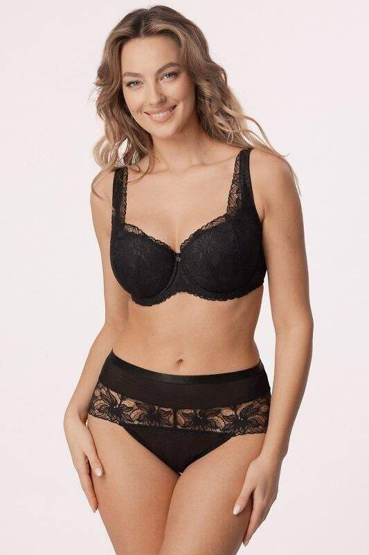 Biustonosz usztywniany Laura Big Mefemi- czarny