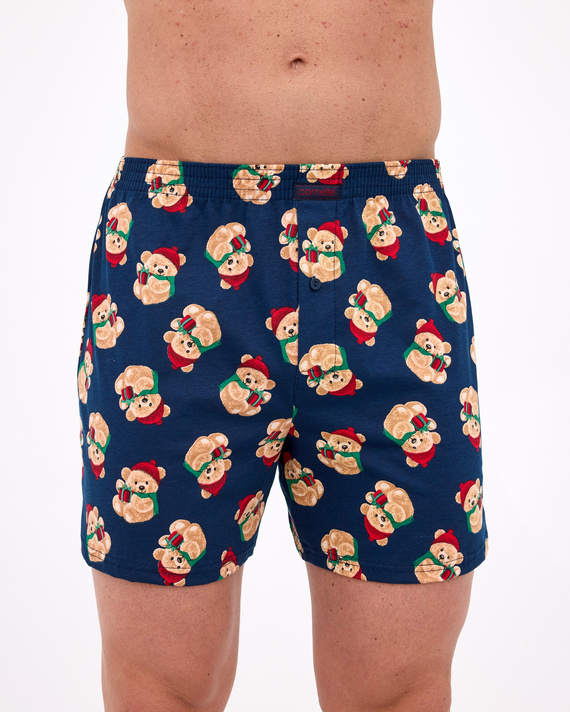 Cornette 016/24 Bears 3– męskie bokserki świąteczne, luźny krój, bawełna, idealne na prezent