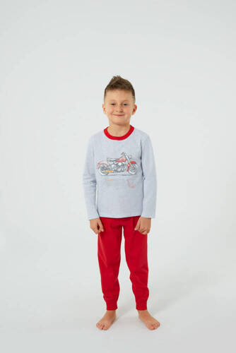 Piżama dziecięca, długi rękaw Junak Italian Fashion -  j.melanż/czerwony