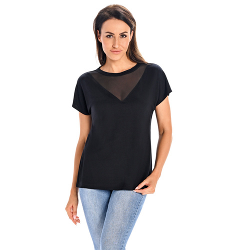 Bluzka damska bambusowa Cora Teyli - czarny