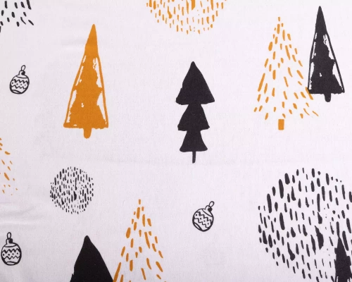 Pościel flanelowa świąteczna choinki bombki F-87 Matex biały 