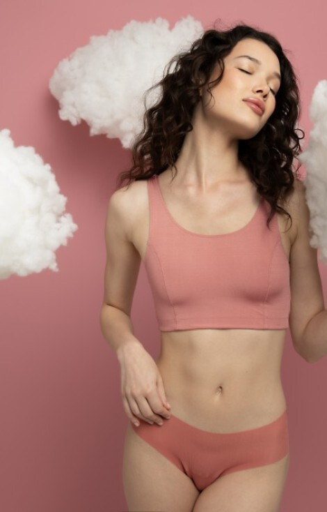 Julimex Mousse Classic koralowe– bezszwowe figi damskie z ultralekkiego materiału