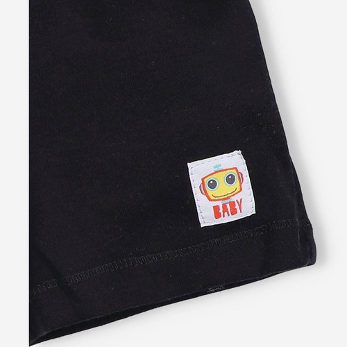 Szorty z bawełny organicznej Summer Robots Nini czarny