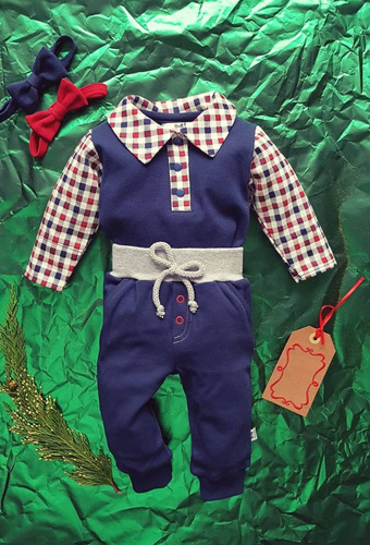 410/2 Little Gentleman Spodnie niemowlęce Marija - granat / szary