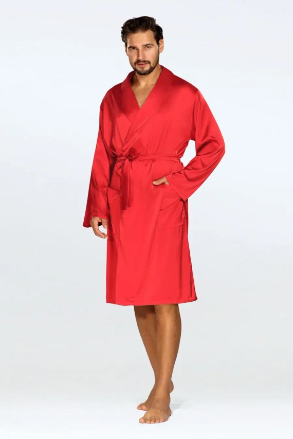 Szlafrok męski Lukas Dkaren - czerwony