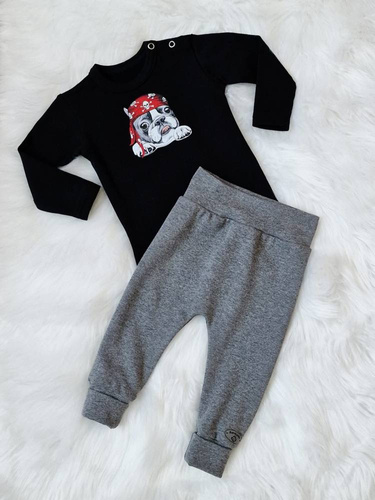 Body z długim rękawem Pirat Bambarillo czarny 