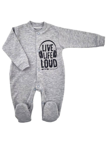 "Music" Pajac bawełniany Terjan - szary