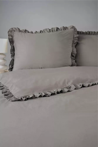 Pościel bawełniana Pure 23 jednobarwna Detexpol szary ciemny 