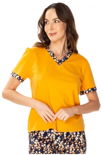 Bluzka piżamowa 86672 Lucy Mewa pomarańczowy