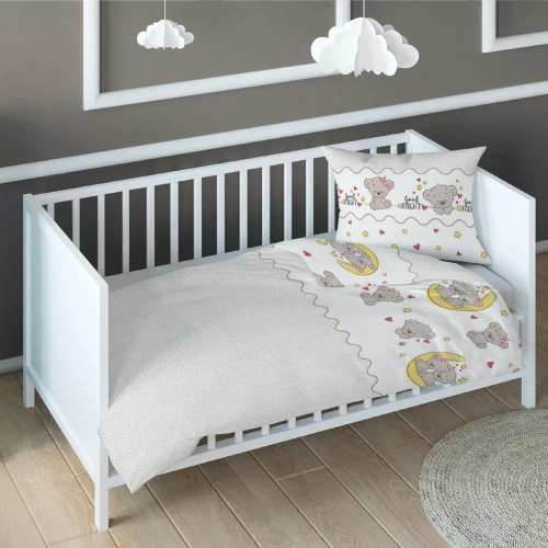 Pościel dziecięca 2896 D Kraina Snów bawełniana misie Karo