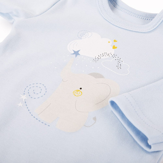 Body z długim rękawem Mellow Ewa Klucze - niebieski