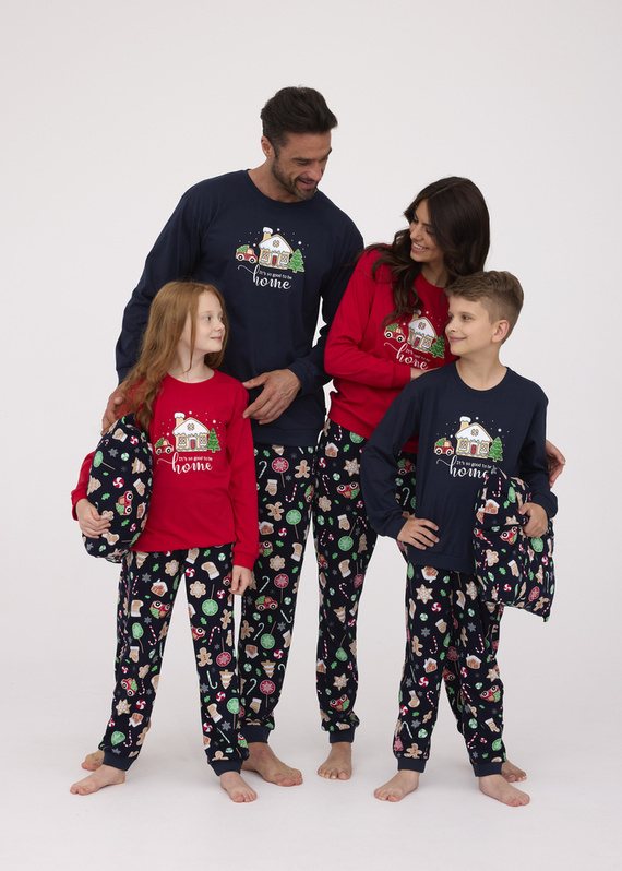 671/372 Home Piżama damska Cornette czerwony granatowy