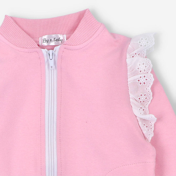 Dziewczęca bluza dresowa bomberka BOB-0005 By o Baby różowy