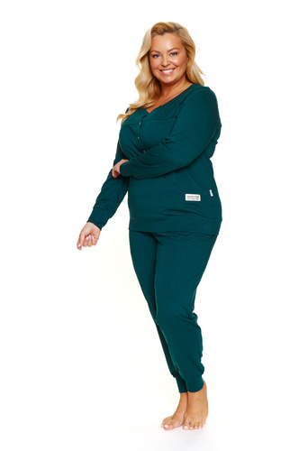 Doctor Nap 4349 – Piżama damska rozpinana z bawełny | Wygodne spodnie jogger