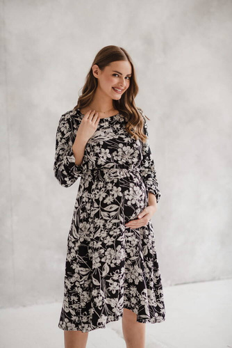 Sukienka ciążowa i do karmienia Lovely Dress Milk&Love czarna w print