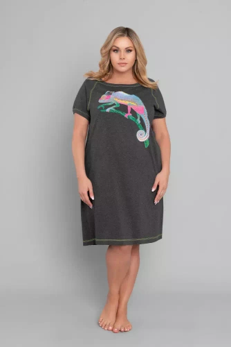 Koszula nocna damska Wolta Italian Fashion- ciemny melanż/zielony