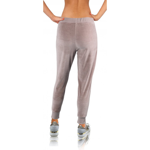 Spodnie dresowe damskie Welur Sesto Senzo brudny róż