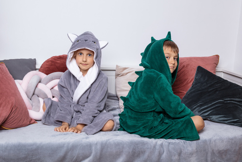 Szlafrok dziecięcy Kitten Kids Delfino Envie grey