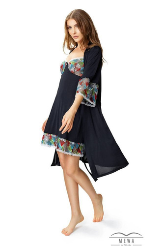 Koszula nocna damska 86401 Hawaii Visti czarny