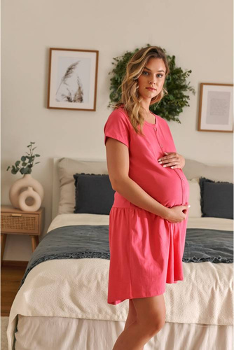 Koszula ciążowa i do karmienia 9445 Doctor Nap - peony