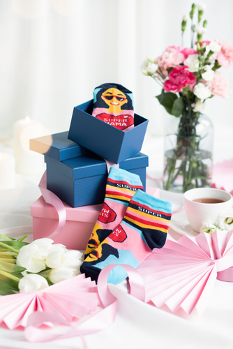 Skarpety damskie K89S Super Mama Italian Fashion - granat/kolory