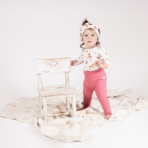 Różowe legginsy Nicol 216281 Lala dla dziewczynki – rozmiary 86–146